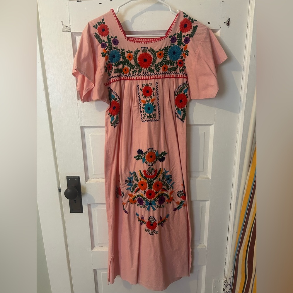 Vintage Mexican Embroidered Dress